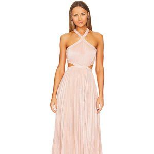BCBG Mignon Halter Neck Evening Gown in Bare Pink